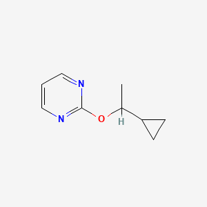 molecular formula C9H12N2O B2706415 2-(1-Cyclopropylethoxy)pyrimidine CAS No. 2176069-03-5