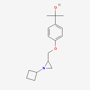 molecular formula C16H23NO2 B2706420 2-[4-[(1-Cyclobutylaziridin-2-yl)methoxy]phenyl]propan-2-ol CAS No. 2411286-63-8