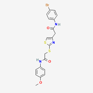 molecular formula C20H18BrN3O3S2 B2706423 N-(4-溴苯基)-2-(2-((2-((4-甲氧基苯基)氨基)-2-氧代乙基)硫代)噻唑-4-基)乙酰胺 CAS No. 941962-04-5