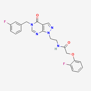 molecular formula C22H19F2N5O3 B2706432 N-(2-(5-(3-fluorobenzyl)-4-oxo-4,5-dihydro-1H-pyrazolo[3,4-d]pyrimidin-1-yl)ethyl)-2-(2-fluorophenoxy)acetamide CAS No. 922047-93-6