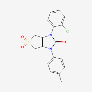 molecular formula C18H17ClN2O3S B2706443 1-(2-chlorophenyl)-3-(p-tolyl)tetrahydro-1H-thieno[3,4-d]imidazol-2(3H)-one 5,5-dioxide CAS No. 526190-69-2