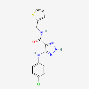 molecular formula C14H12ClN5OS B2706452 5-[(4-chlorophenyl)amino]-N-(2-thienylmethyl)-1H-1,2,3-triazole-4-carboxamide CAS No. 1207011-51-5