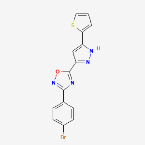 3-(4-bromophenyl)-5-[3-(2-thienyl)-1H-pyrazol-5-yl]-1,2,4-oxadiazole