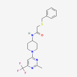 2-(benzylthio)-N-(1-(2-methyl-6-(trifluoromethyl)pyrimidin-4-yl)piperidin-4-yl)acetamide