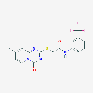 2-(8-methyl-4-oxopyrido[1,2-a][1,3,5]triazin-2-yl)sulfanyl-N-[3-(trifluoromethyl)phenyl]acetamide