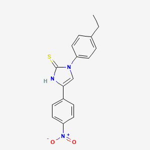 molecular formula C17H15N3O2S B2706467 1-(4-ethylphenyl)-4-(4-nitrophenyl)-1H-imidazole-2-thiol CAS No. 326004-39-1