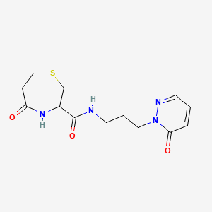 5-oxo-N-(3-(6-oxopyridazin-1(6H)-yl)propyl)-1,4-thiazepane-3-carboxamide