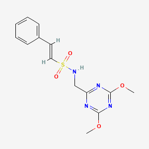 (E)-N-((4,6-dimethoxy-1,3,5-triazin-2-yl)methyl)-2-phenylethenesulfonamide