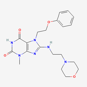 B2706470 3-methyl-8-((2-morpholinoethyl)amino)-7-(2-phenoxyethyl)-1H-purine-2,6(3H,7H)-dione CAS No. 941937-19-5
