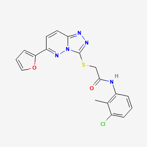 molecular formula C18H14ClN5O2S B2706474 N-(3-氯-2-甲基苯基)-2-[[6-(呋喃-2-基)-[1,2,4]三嗪并[4,3-b]吡啶-3-基]硫代]乙酰胺 CAS No. 894047-72-4