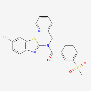 molecular formula C21H16ClN3O3S2 B2706491 N-(6-chlorobenzo[d]thiazol-2-yl)-3-(methylsulfonyl)-N-(pyridin-2-ylmethyl)benzamide CAS No. 886937-48-0