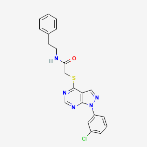 molecular formula C21H18ClN5OS B2706498 2-((1-(3-chlorophenyl)-1H-pyrazolo[3,4-d]pyrimidin-4-yl)thio)-N-phenethylacetamide CAS No. 872861-78-4