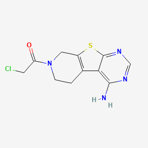 molecular formula C11H11ClN4OS B2706502 1-(3-Amino-8-thia-4,6,11-triazatricyclo[7.4.0.02,7]trideca-1(9),2,4,6-tetraen-11-yl)-2-chloroethanone CAS No. 2411271-23-1