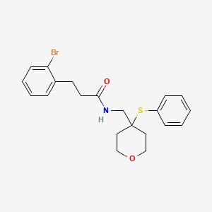 3-(2-bromophenyl)-N-((4-(phenylthio)tetrahydro-2H-pyran-4-yl)methyl)propanamide