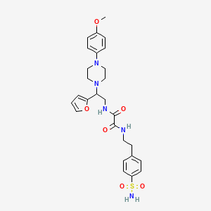 molecular formula C27H33N5O6S B2706515 N1-(2-(furan-2-yl)-2-(4-(4-methoxyphenyl)piperazin-1-yl)ethyl)-N2-(4-sulfamoylphenethyl)oxalamide CAS No. 877634-12-3