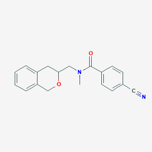 molecular formula C19H18N2O2 B2706517 4-cyano-N-(isochroman-3-ylmethyl)-N-methylbenzamide CAS No. 2034402-98-5