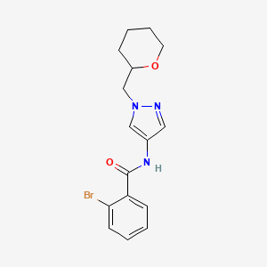 2-bromo-N-(1-((tetrahydro-2H-pyran-2-yl)methyl)-1H-pyrazol-4-yl)benzamide