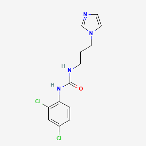 molecular formula C13H14Cl2N4O B2706527 1-(2,4-二氯苯基)-3-[3-(1-咪唑基)丙基]脲 CAS No. 866150-77-8