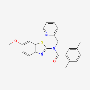 molecular formula C23H21N3O2S B2706532 N-(6-methoxybenzo[d]thiazol-2-yl)-2,5-dimethyl-N-(pyridin-2-ylmethyl)benzamide CAS No. 942003-09-0