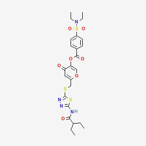 6-(((5-(2-ethylbutanamido)-1,3,4-thiadiazol-2-yl)thio)methyl)-4-oxo-4H-pyran-3-yl 4-(N,N-diethylsulfamoyl)benzoate