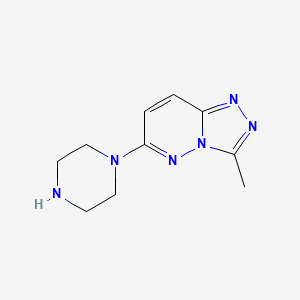molecular formula C10H14N6 B2706535 1-{3-Methyl-[1,2,4]triazolo[4,3-b]pyridazin-6-yl}piperazine CAS No. 300588-79-8