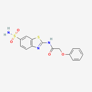 molecular formula C15H13N3O4S2 B2706541 2-phenoxy-N-(6-sulfamoyl-1,3-benzothiazol-2-yl)acetamide CAS No. 392248-48-5