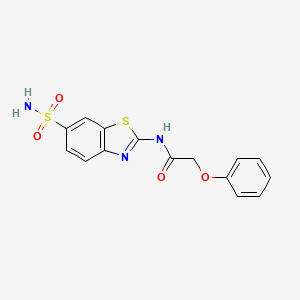 molecular formula C15H13N3O4S2 B2706541 2-苯氧基-N-(6-磺酰胺基-1,3-苯并噻唑-2-基)乙酰胺 CAS No. 392248-48-5