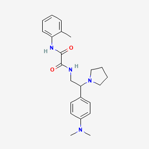 molecular formula C23H30N4O2 B2706546 N1-(2-(4-(二甲胺基)苯基)-2-(吡咯啉-1-基)乙基)-N2-(邻甲苯基)草酰胺 CAS No. 899956-93-5