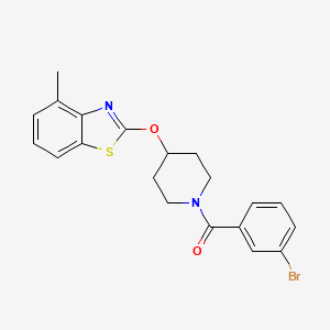 molecular formula C20H19BrN2O2S B2706550 (3-Bromophenyl)(4-((4-methylbenzo[d]thiazol-2-yl)oxy)piperidin-1-yl)methanone CAS No. 1324170-80-0