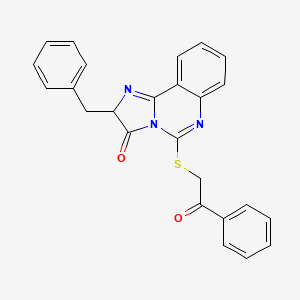 molecular formula C25H19N3O2S B2706551 2-苄基-5-苯乙酰基硫基-2H-咪唑并[1,2-c]喹唑啉-3-酮 CAS No. 958703-82-7