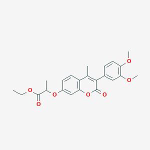 molecular formula C23H24O7 B2706555 ethyl 2-{[3-(3,4-dimethoxyphenyl)-4-methyl-2-oxo-2H-chromen-7-yl]oxy}propanoate CAS No. 869080-93-3