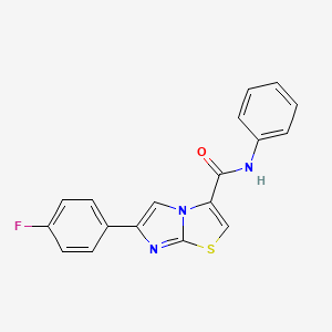 molecular formula C18H12FN3OS B2706571 6-(4-fluorophenyl)-N-phenylimidazo[2,1-b]thiazole-3-carboxamide CAS No. 1049417-26-6