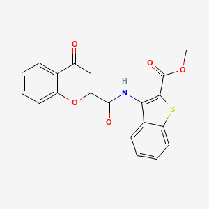 molecular formula C20H13NO5S B2706584 甲基-3-[(4-氧代色酮-2-甲酰)氨基]-1-苯并噻吩-2-甲酸酯 CAS No. 361173-62-8