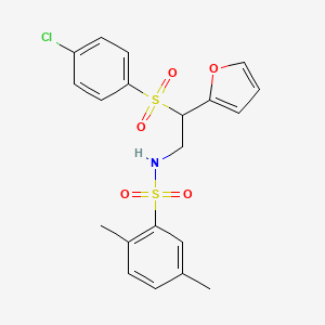 N-[2-[(4-chlorophenyl)sulfonyl]-2-(2-furyl)ethyl]-2,5-dimethylbenzenesulfonamide