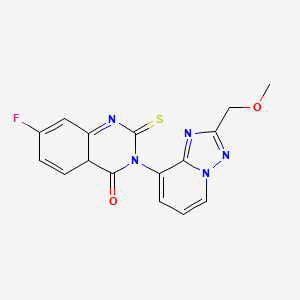 7-Fluoro-3-[2-(methoxymethyl)-[1,2,4]triazolo[1,5-a]pyridin-8-yl]-2-sulfanylidene-1,2,3,4-tetrahydroquinazolin-4-one