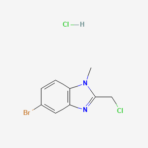 molecular formula C9H9BrCl2N2 B2706598 5-bromo-2-(chloromethyl)-1-methyl-1H-1,3-benzodiazole hydrochloride CAS No. 1803599-16-7