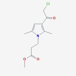 molecular formula C12H16ClNO3 B2706599 甲基-3-[3-(2-氯乙酰)-2,5-二甲基-1H-吡咯-1-基]丙酸酯 CAS No. 757219-83-3