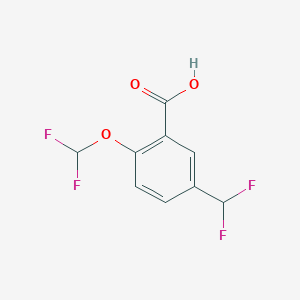 molecular formula C9H6F4O3 B2706600 2-(Difluoromethoxy)-5-(difluoromethyl)benzoic acid CAS No. 2248370-80-9