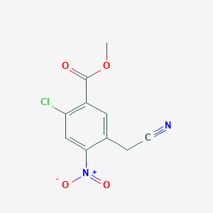 molecular formula C10H7ClN2O4 B2706605 Methyl 2-chloro-5-(cyanomethyl)-4-nitrobenzoate CAS No. 1260836-43-8