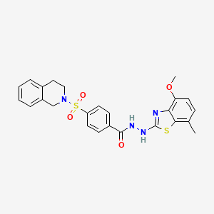 4-((3,4-dihydroisoquinolin-2(1H)-yl)sulfonyl)-N'-(4-methoxy-7-methylbenzo[d]thiazol-2-yl)benzohydrazide