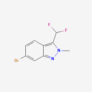 molecular formula C9H7BrF2N2 B2706611 6-Bromo-3-(difluoromethyl)-2-methylindazole CAS No. 2248287-25-2