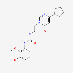 molecular formula C20H26N4O4 B2706613 1-(2-(4-cyclopentyl-6-oxopyrimidin-1(6H)-yl)ethyl)-3-(2,3-dimethoxyphenyl)urea CAS No. 1797289-22-5