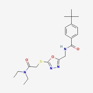 4-tert-butyl-N-[[5-[2-(diethylamino)-2-oxoethyl]sulfanyl-1,3,4-oxadiazol-2-yl]methyl]benzamide