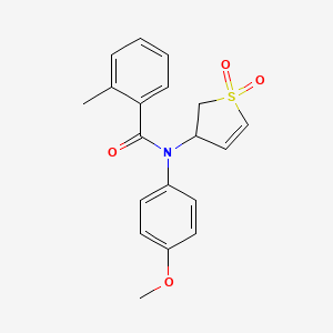 molecular formula C19H19NO4S B2706617 N-(1,1-dioxido-2,3-dihydrothiophen-3-yl)-N-(4-methoxyphenyl)-2-methylbenzamide CAS No. 852439-19-1