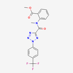 molecular formula C18H14F3N5O3 B2706619 methyl 2-(N-methyl-2-(4-(trifluoromethyl)phenyl)-2H-tetrazole-5-carboxamido)benzoate CAS No. 1396881-11-0