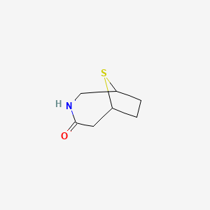 molecular formula C7H11NOS B2706620 9-硫代-3-氮杂双环[4.2.1]壬酮 CAS No. 51030-34-3