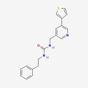 molecular formula C19H19N3OS B2706621 1-苯乙基-3-((5-(噻吩-3-基)吡啶-3-基)甲基)脲 CAS No. 1795362-06-9
