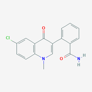 molecular formula C17H13ClN2O2 B2706622 2-(6-Chloro-1-methyl-4-oxo-1,4-dihydro-3-quinolinyl)benzenecarboxamide CAS No. 866135-94-6