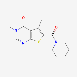 3,5-dimethyl-6-(piperidine-1-carbonyl)-3H,4H-thieno[2,3-d]pyrimidin-4-one