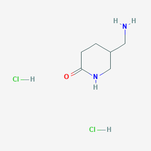 molecular formula C6H14Cl2N2O B2706630 5-(Aminomethyl)piperidin-2-one;dihydrochloride CAS No. 2287344-90-3
